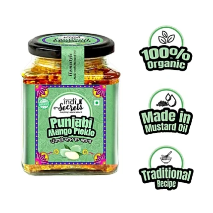 indiSecrets Organic Mango Pickle, 250 g Made With Mustard Oil